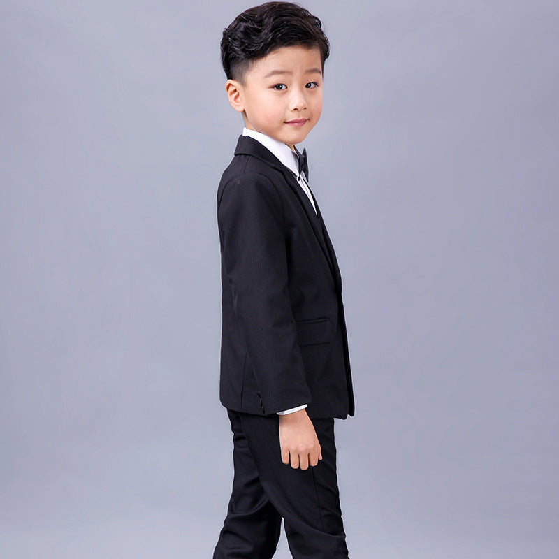 Children's Black Suit Boy Dress Suit Flower Girl Suit Wedding Show Saor Style
