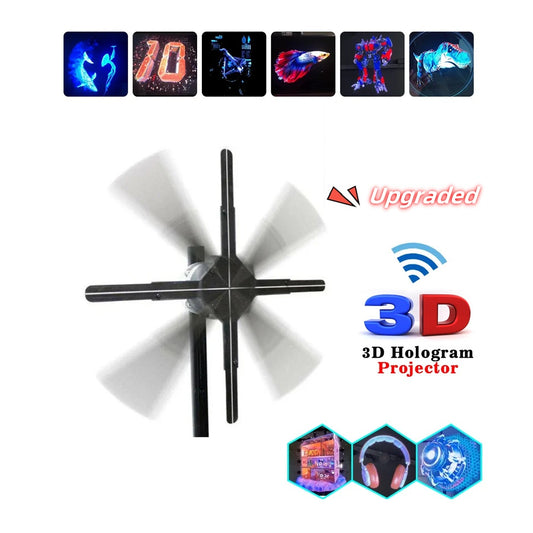Upgraded Naked Eye 3D Holographic Advertising Machine Fan Screen Support Lmage Video Store Bar Party Advertising Display Saor Style