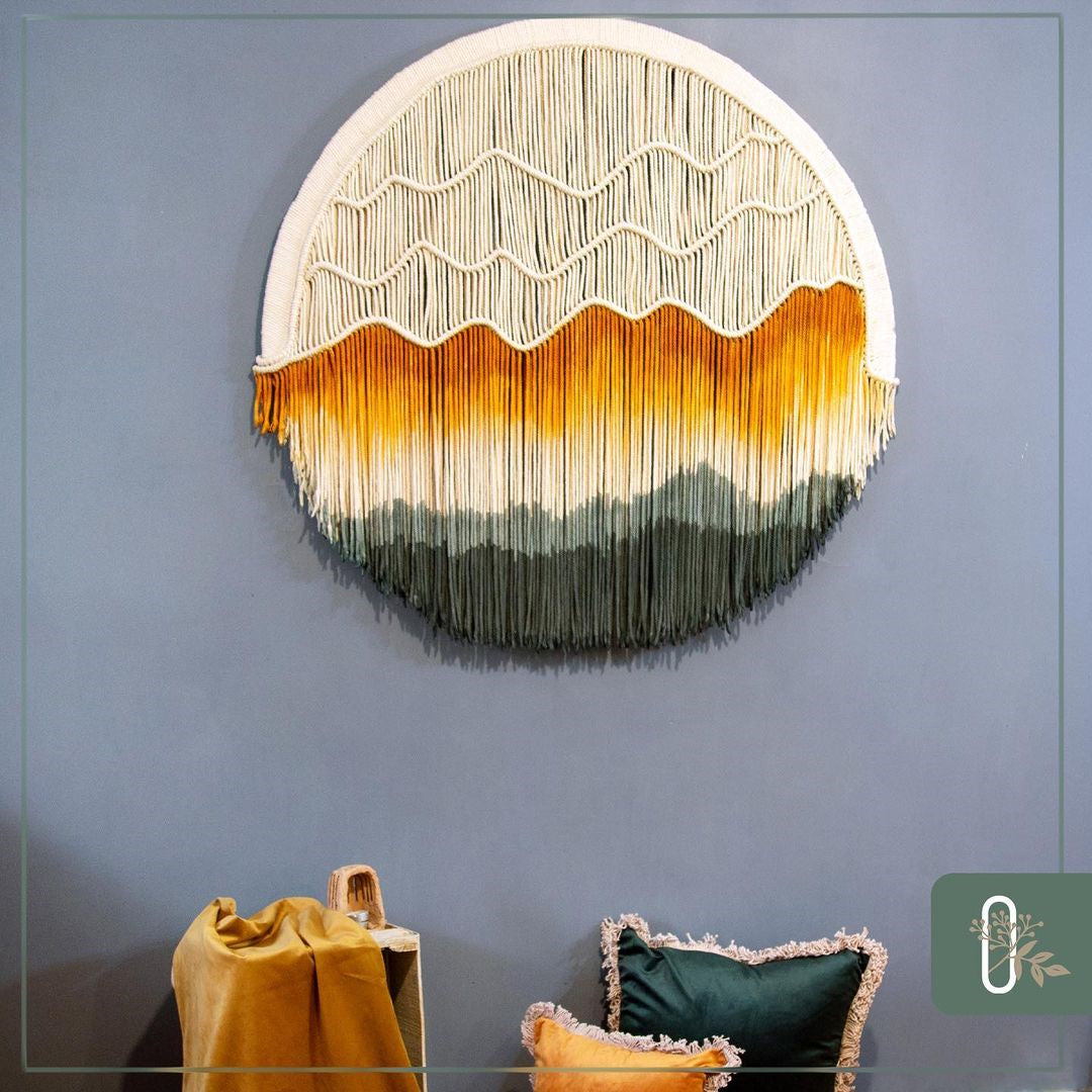 Nordic Hand-dyed Woven Round Tapestry Saor Style