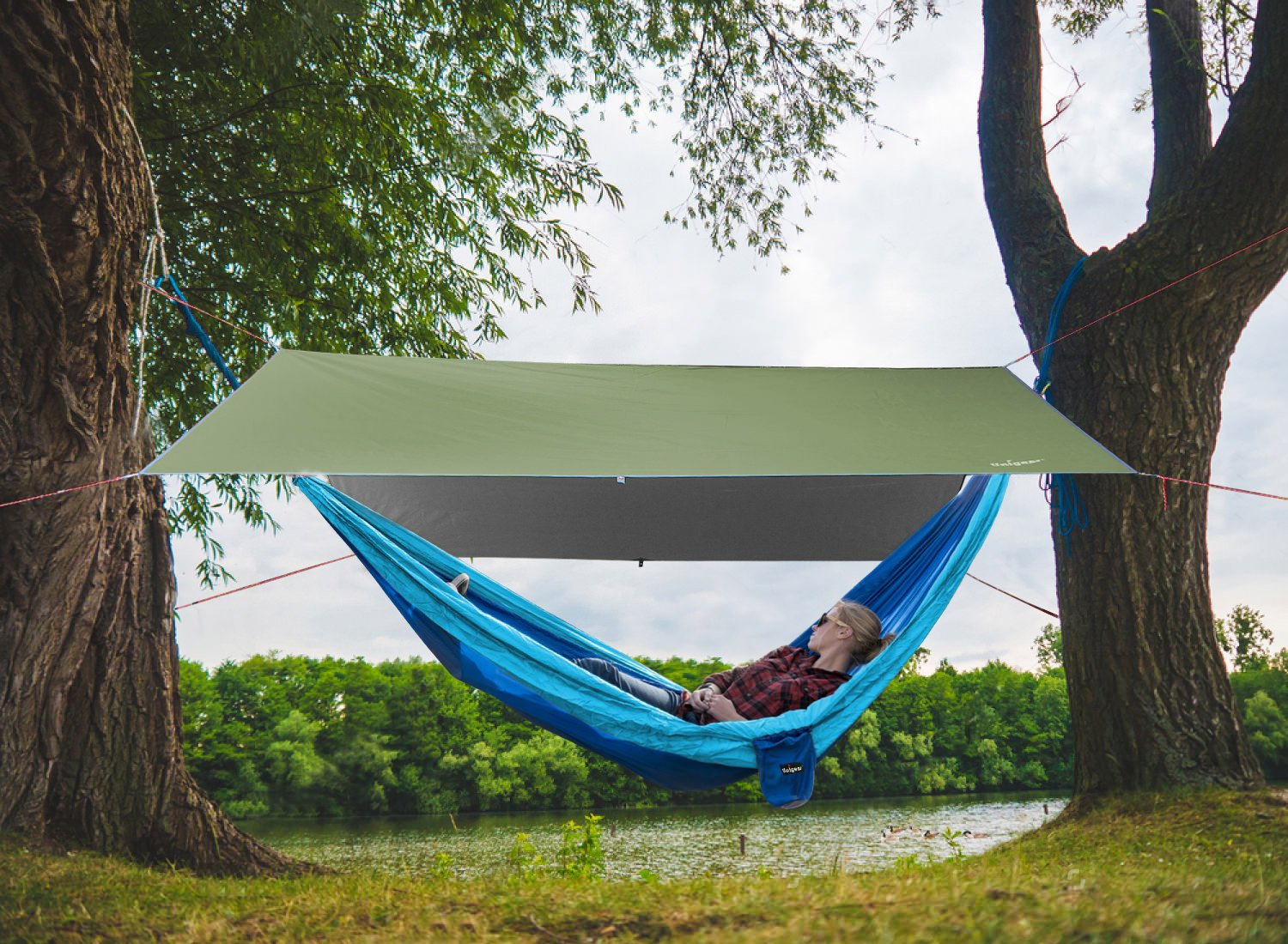 Rainproof Camping Tarp Shelter Indigo Eurybia