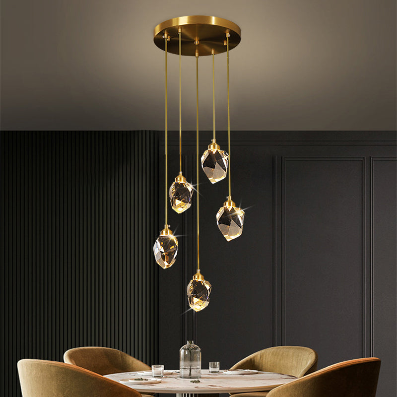 Restaurant Full Copper Crystal Chandelier