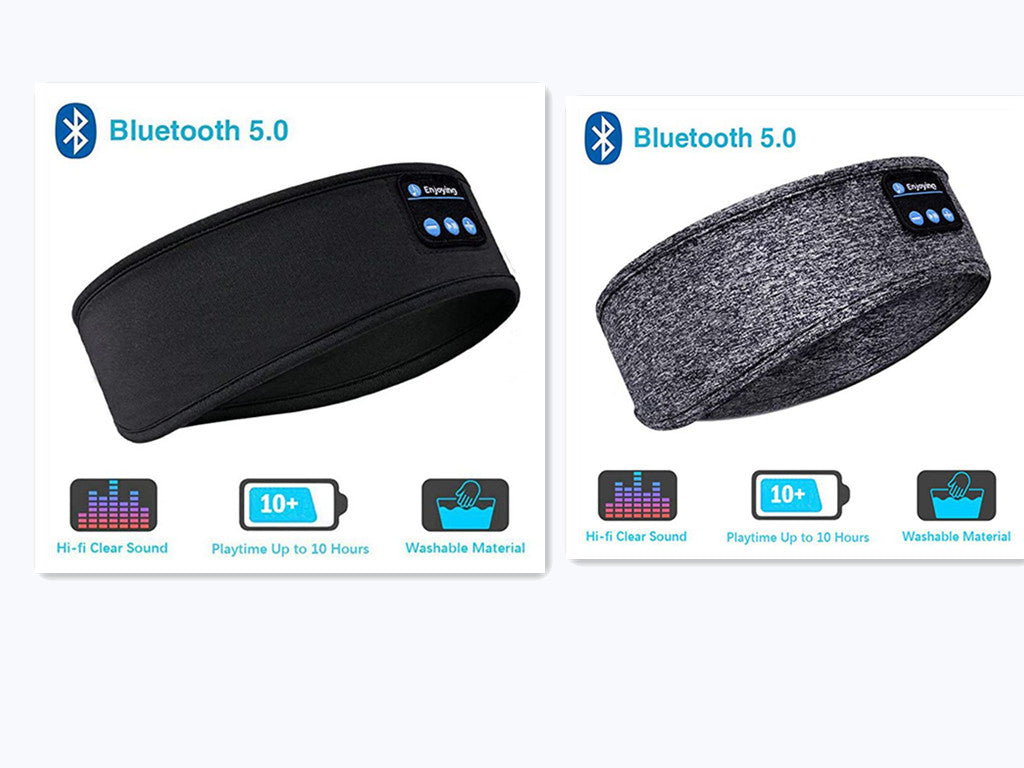 Wireless Bluetooth Sleeping Headphones Headband Thin Soft Elastic Comfortable Music Ear Phones Eye Mask For Side Sleeper Sports GND Products