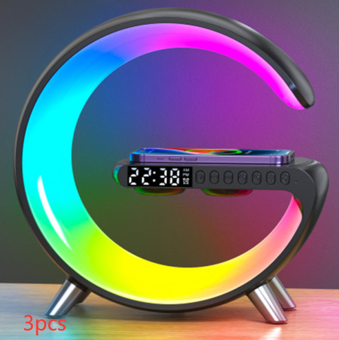 New Intelligent G Shaped LED Lamp Bluetooth Speake Wireless Charger Atmosphere Lamp App Control For Bedroom Home Decor GND Products
