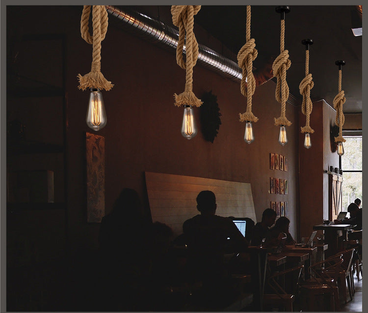 Coffee Shop Bar Hemp Rope Pendant Lamp GND Products