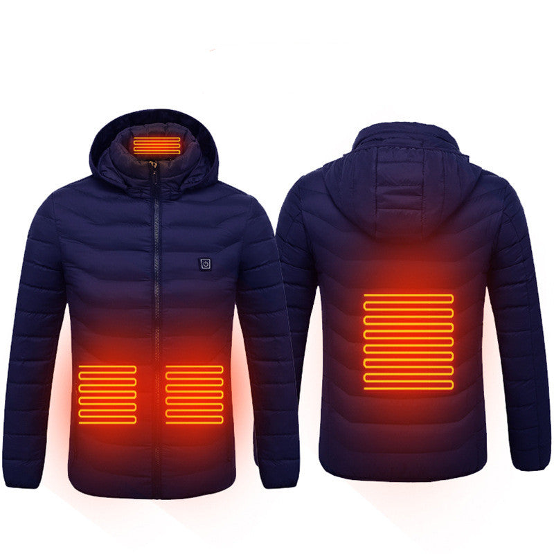 New Heated Jacket Coat USB Electric Jacket Cotton Coat Heater Thermal Clothing Heating Vest Men's Clothes Winter GND Products