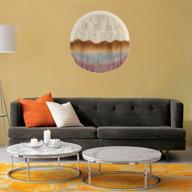 Nordic Hand-dyed Woven Round Tapestry Saor Style