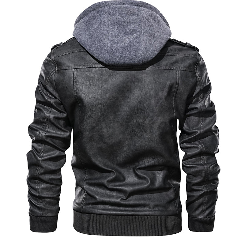 New Men Leather Jackets Autumn Casual Motorcycle PU Jacket Biker Leather Coats weathered look