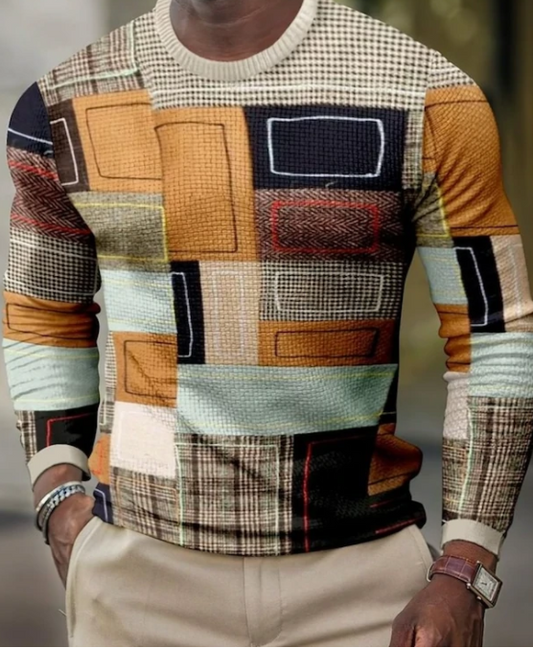 For Men 3D Pullover Casual Tops Long Sleeve T-Shirts Saor Style