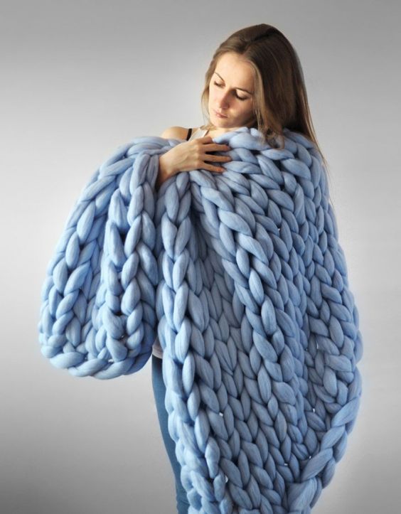 Nordic Thick Wool Hand-woven Blanket Saor Style
