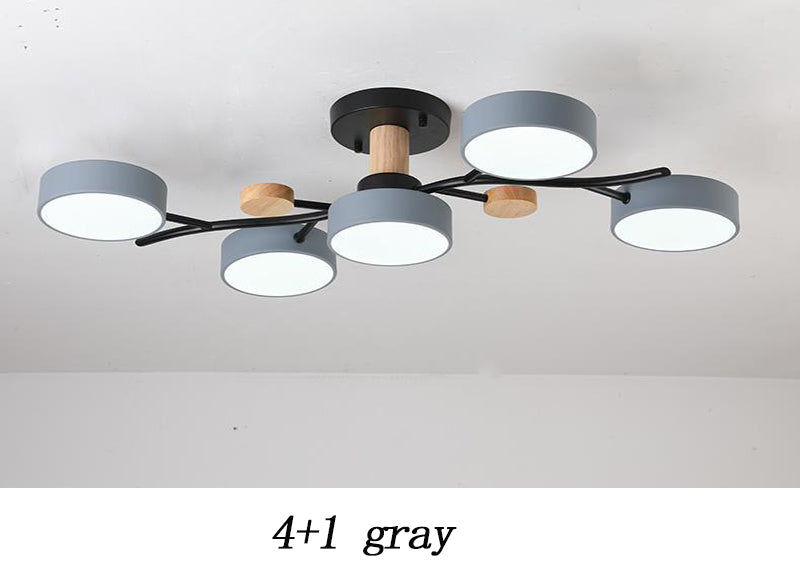 Nordic Simple Log Macaron Living Room LED Ceiling Light GND Products