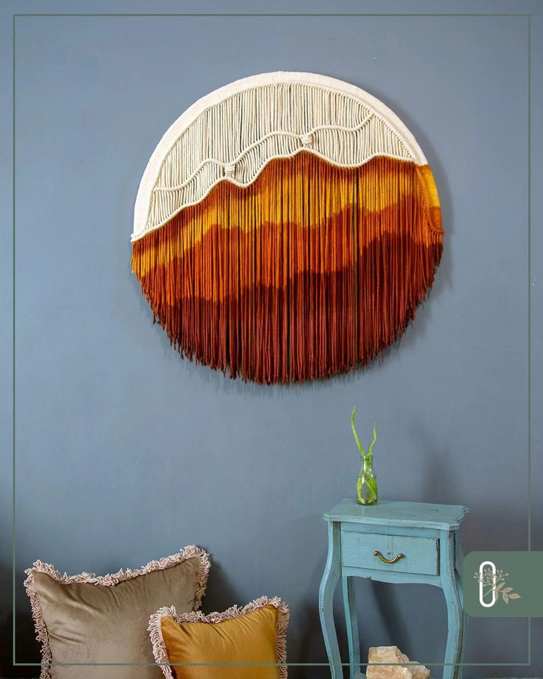 Nordic Hand-dyed Woven Round Tapestry Saor Style