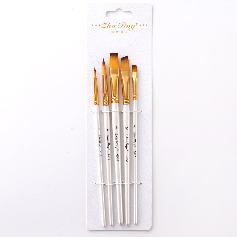 Art Supplies Acrylic Oil Painting Golden Tube White Rod Brush Set GND Products