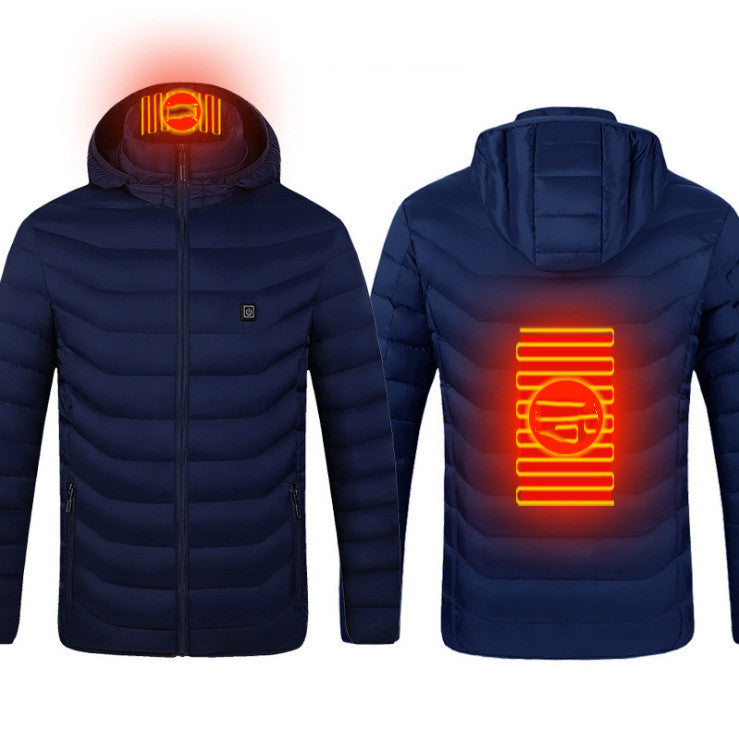 New Heated Jacket Coat USB Electric Jacket Cotton Coat Heater Thermal Clothing Heating Vest Men's Clothes Winter GND Products