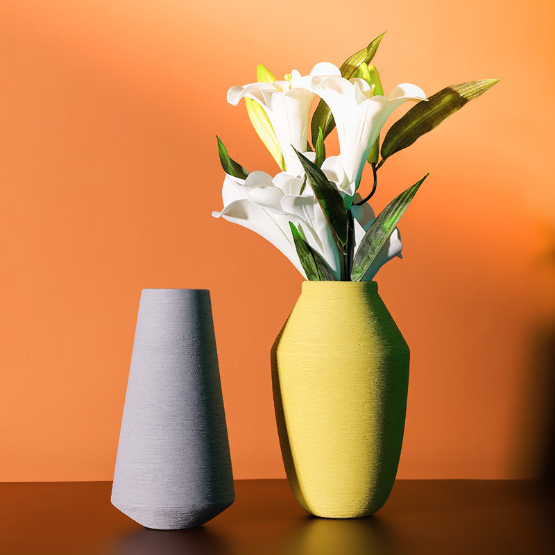 Colourful Morandi Brushed Ceramic Vase