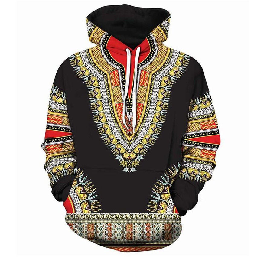 Men Hoodies Sweatshirts African folk-custom 3D Print Colourful