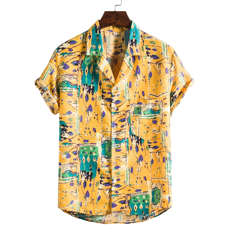 Men Short sleeved beach shirts men New printed T shirt Saor Style