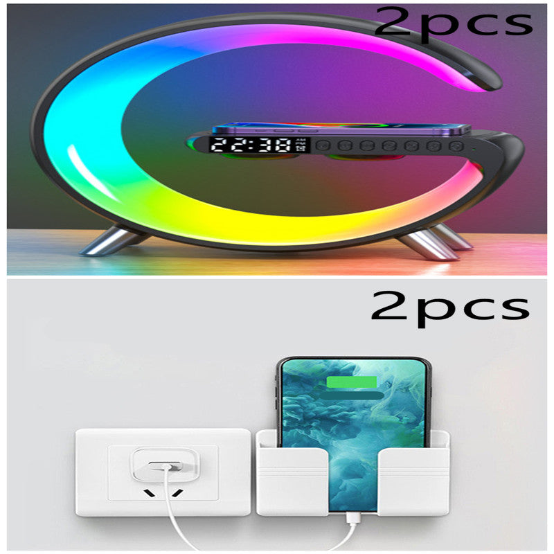 New Intelligent G Shaped LED Lamp Bluetooth Speake Wireless Charger Atmosphere Lamp App Control For Bedroom Home Decor GND Products