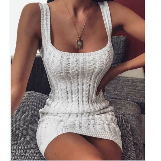 Knitted suspender skirt