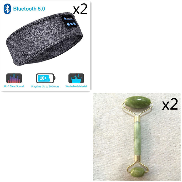 Wireless Bluetooth Sleeping Headphones Headband Thin Soft Elastic Comfortable Music Ear Phones Eye Mask For Side Sleeper Sports GND Products