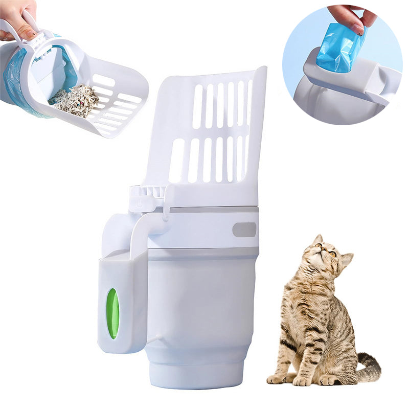 Upgrade Widen Cat Litter Shovel Scoop With Refill Bags Large Cat Litter Box Self Cleaning Cat Waste Bin System Pet Supplies Pet Products Saor Style