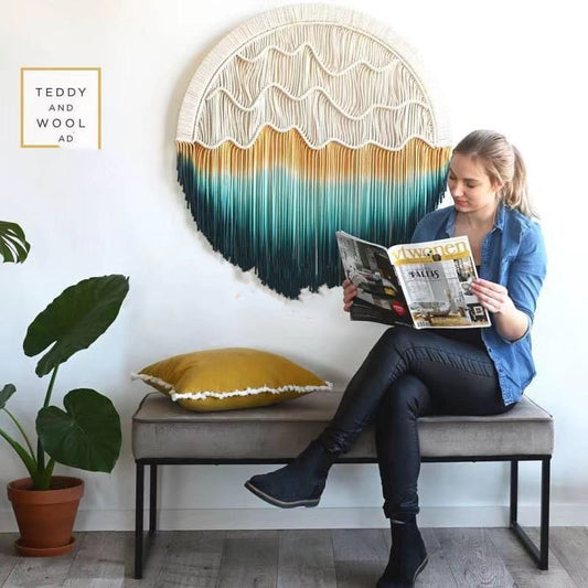 Nordic Hand-dyed Woven Round Tapestry Saor Style