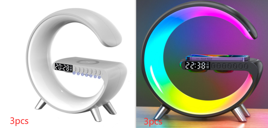 New Intelligent G Shaped LED Lamp Bluetooth Speake Wireless Charger Atmosphere Lamp App Control For Bedroom Home Decor GND Products