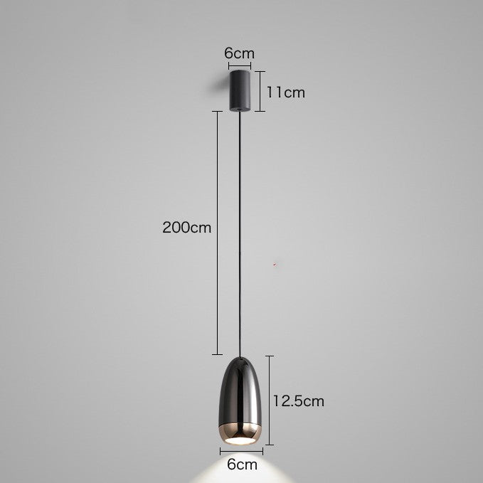 Net Celebrity Small Chandelier Led Creative Bullet Head Bedside Hanging Wire Lamp GND Products