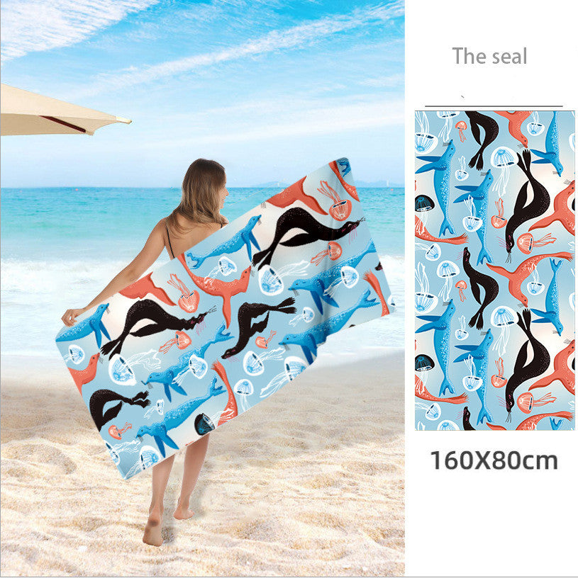 Double Sided Fleece Printed Beach Towel Microfiber Beach Towel Saor Style