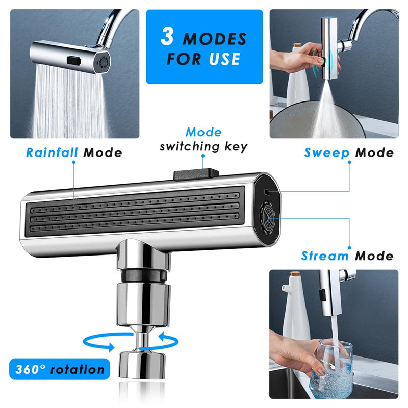 Kitchen Faucet Waterfall Outlet Splash Proof Universal Rotating Bubbler Multifunctional Water Nozzle Extension Kitchen Gadgets GND Products