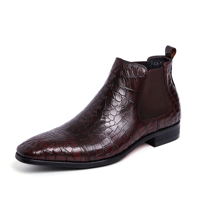 Mens High Top Leather Shoes Trendy Boots Saor Style