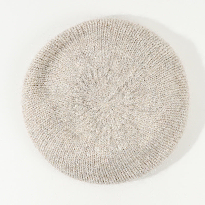 Soft Glutinous Mohair Knitted Plush Knitted Hat Beret