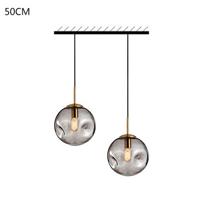 Nordic Light Luxury Concave-convex Glass Ball Bedroom Chandelier GND Products