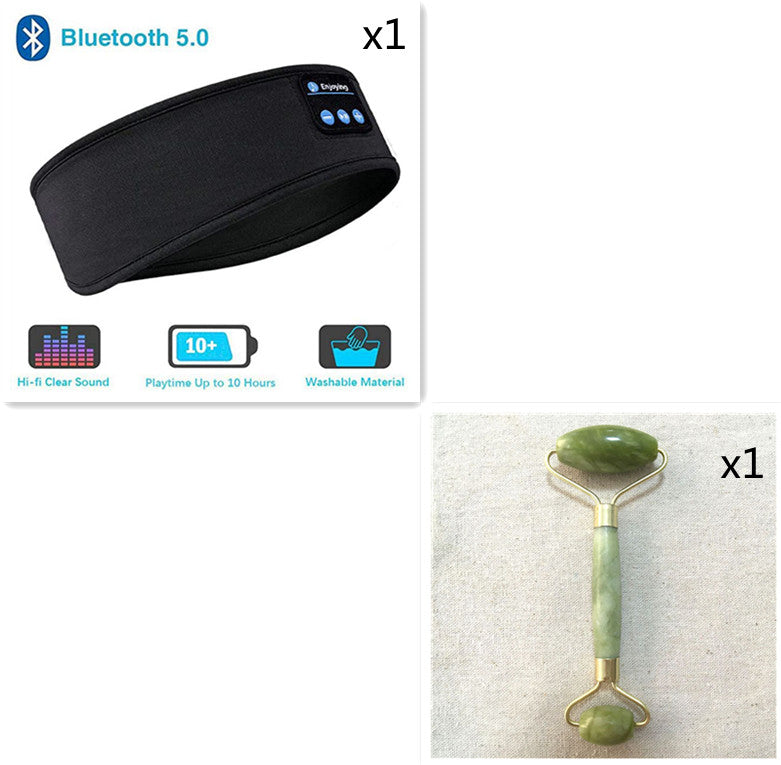 Wireless Bluetooth Sleeping Headphones Headband Thin Soft Elastic Comfortable Music Ear Phones Eye Mask For Side Sleeper Sports GND Products