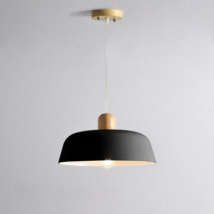 Wood & Zinc Alloy Pendant Hanging Lamp