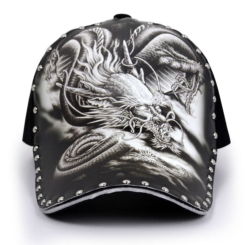 Stylish Print Dragon Sun-poof Peaked Cap
