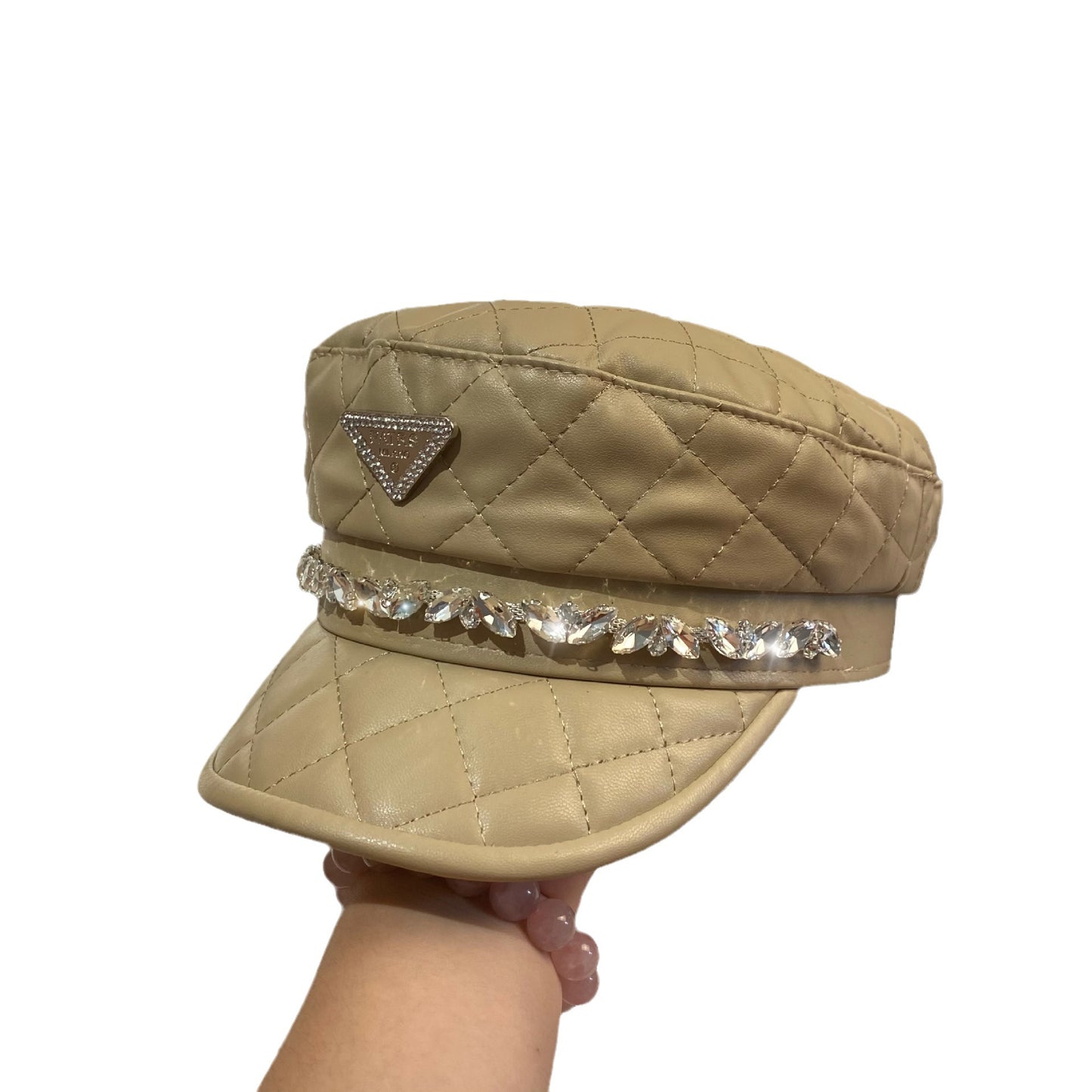 Diamond Plaid PU Navy Hat European And American