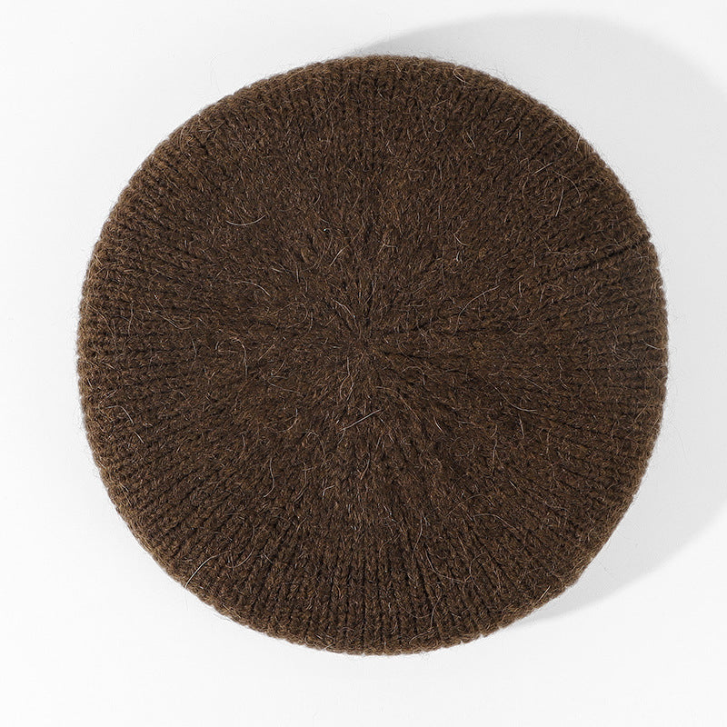 Soft Glutinous Mohair Knitted Plush Knitted Hat Beret