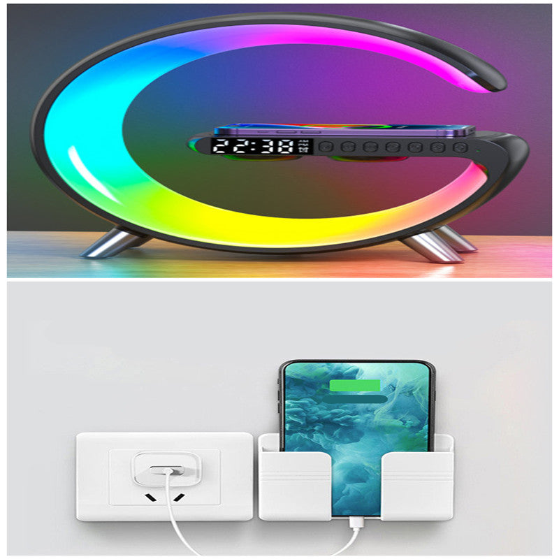 New Intelligent G Shaped LED Lamp Bluetooth Speake Wireless Charger Atmosphere Lamp App Control For Bedroom Home Decor GND Products
