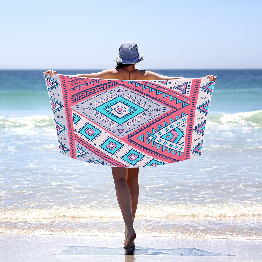 Microfiber Square Print Beach Towel Saor Style