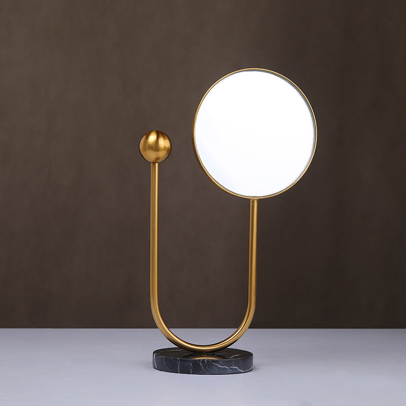 Modern Nordic Light Luxury Style Wrought Iron Makeup Mirror Desktop Mirror GND Products