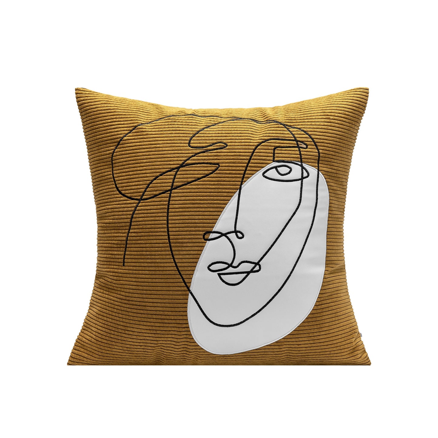Nordic Modern Corduroy Embroidered Throw Pillow Saor Style