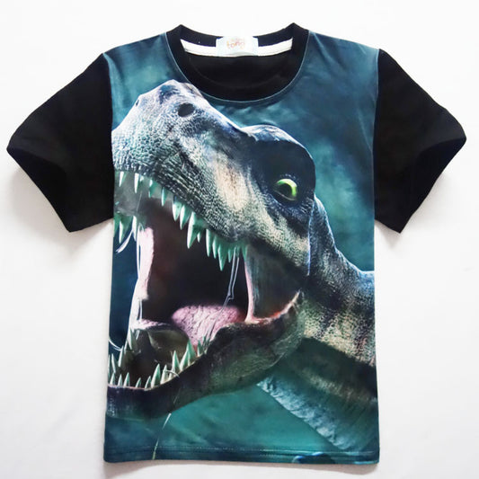 Round Neck Cartoon Boy Short Sleeve Saor Style