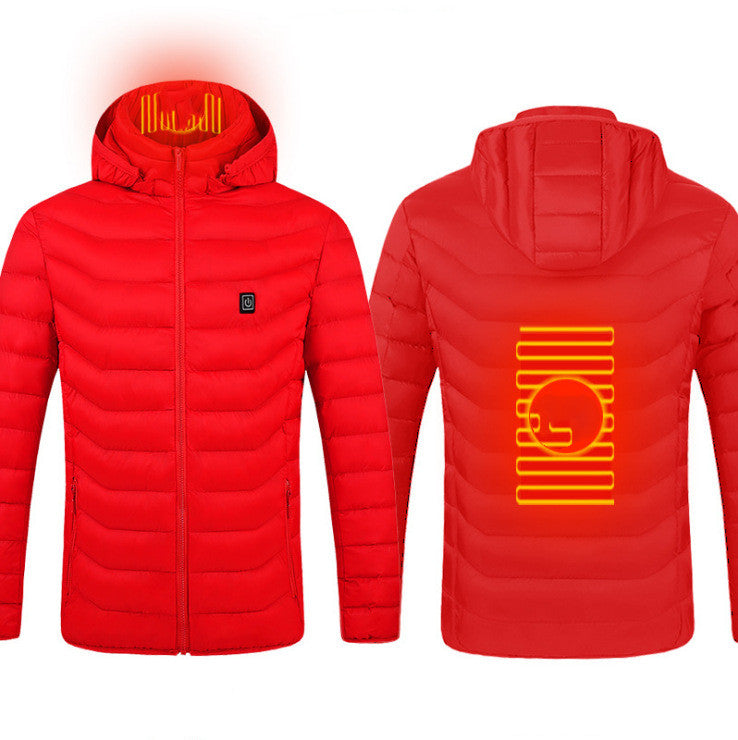 New Heated Jacket Coat USB Electric Jacket Cotton Coat Heater Thermal Clothing Heating Vest Men's Clothes Winter GND Products