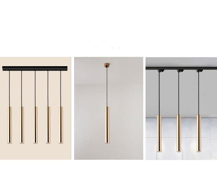 French Gold Long Cylindrical Chandelier GND Products