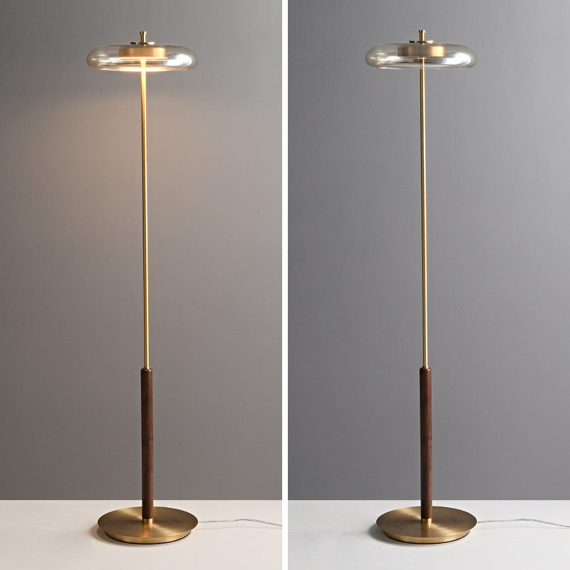 Nordic Light Luxury Brass Walnut Floor Lamp GND Products