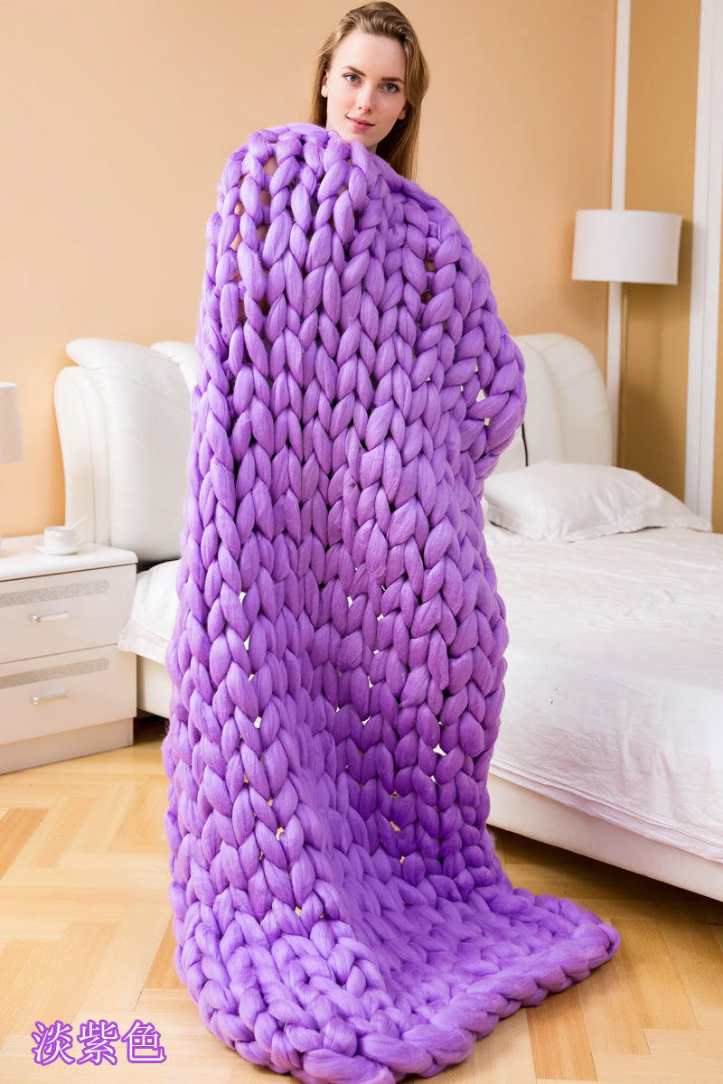 Nordic Thick Wool Hand-woven Blanket Saor Style