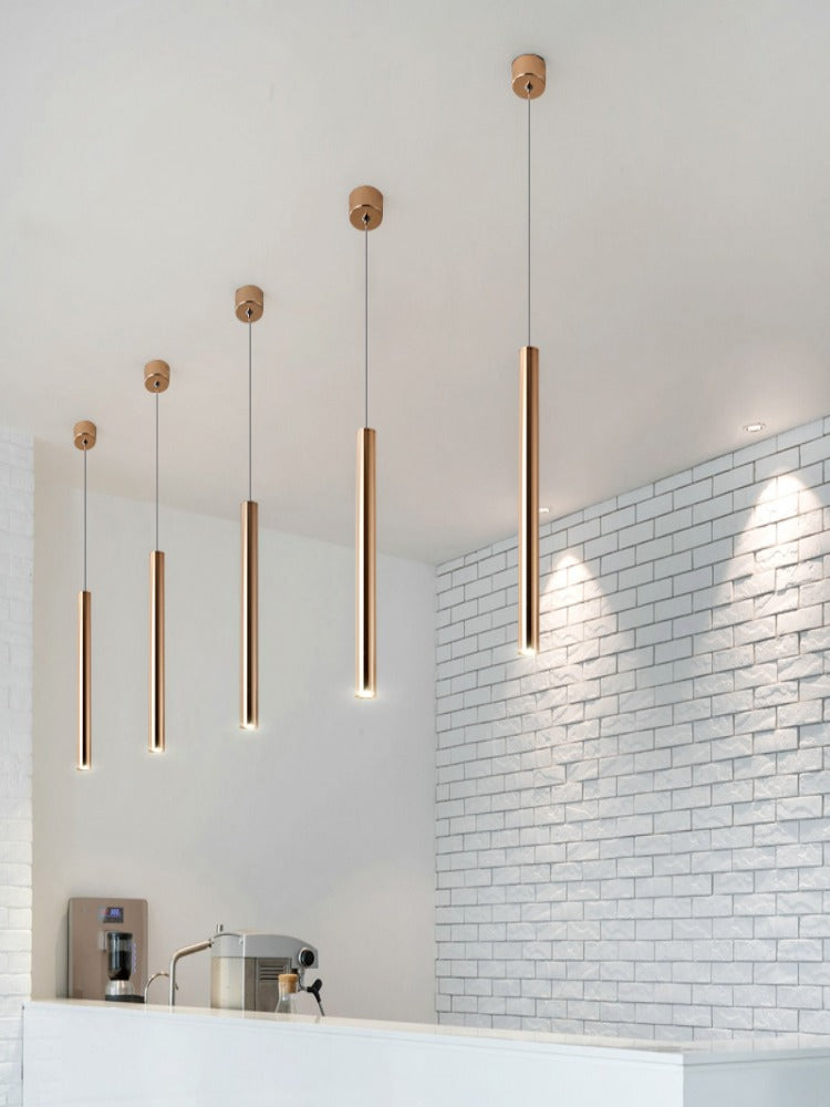 French Gold Long Cylindrical Chandelier GND Products