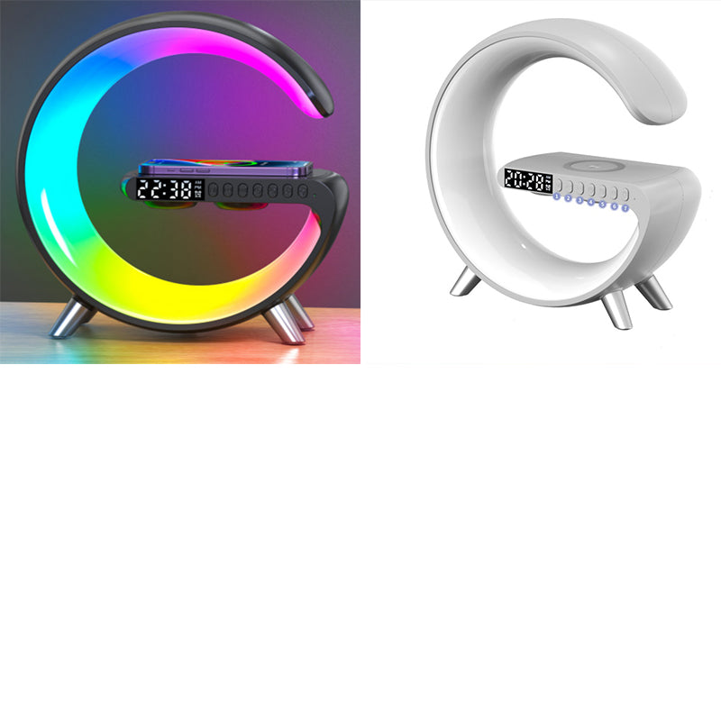 New Intelligent G Shaped LED Lamp Bluetooth Speake Wireless Charger Atmosphere Lamp App Control For Bedroom Home Decor GND Products