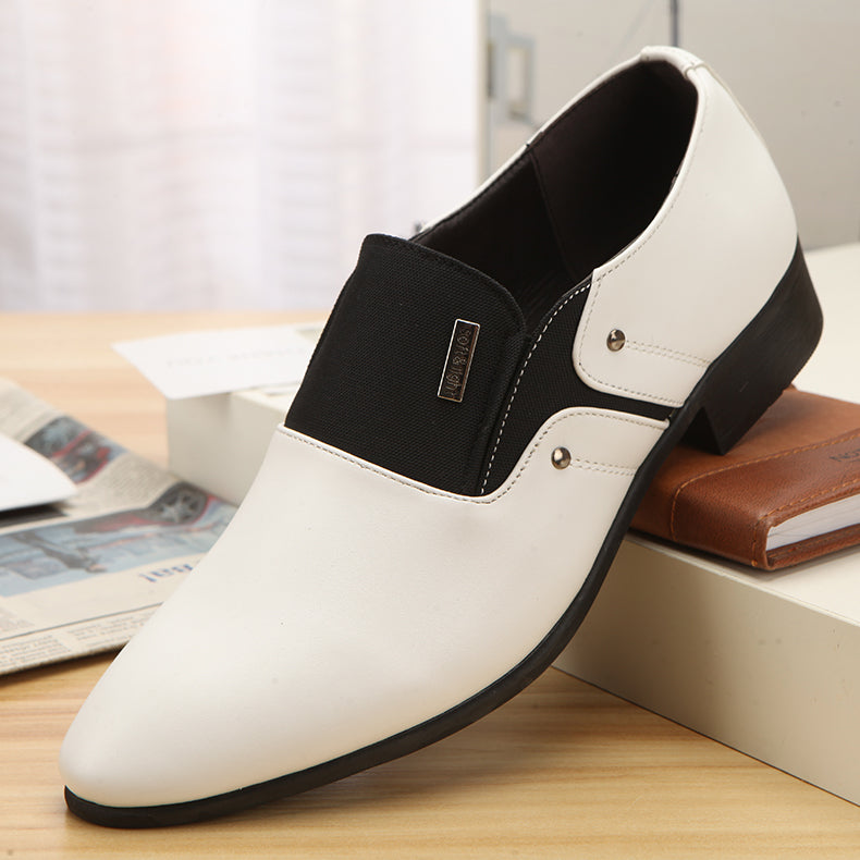 Mens Fashion Casual Pointed Toe Leather Shoes Saor Style