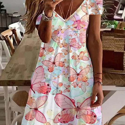 Collar Floral Print Female Dress Saor Style